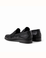 Ezra Black Tumbled Ruched Loafer - Men's