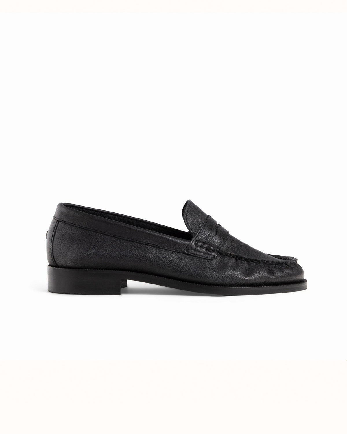 Ezra Black Tumbled Ruched Loafer - Women's