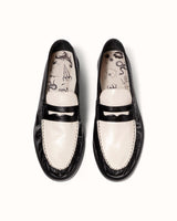 Ezra Black + White Ruched Loafer - Men's