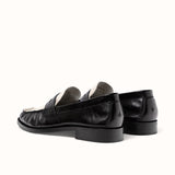 Ezra Black + White Ruched Loafer - Men's