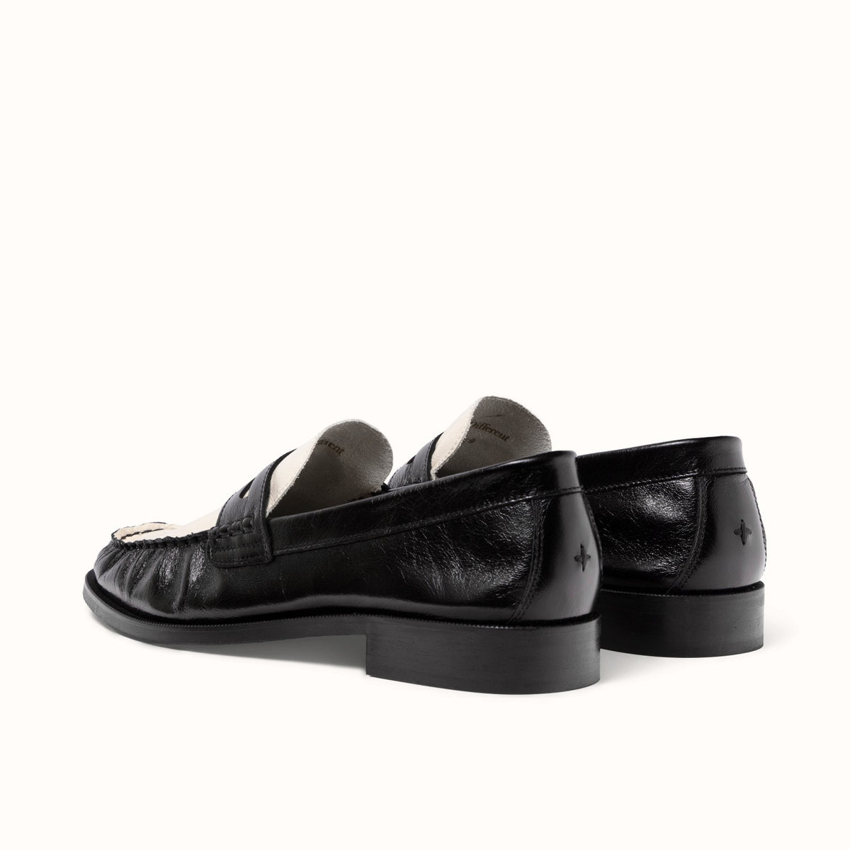 Ezra Black + White Ruched Loafer - Men's