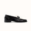 Ezra Black + White Ruched Loafer - Women's
