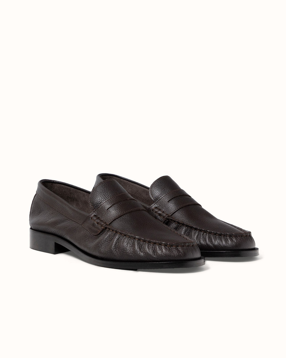 Ezra Brown Pebble Ruched Loafer - Men's