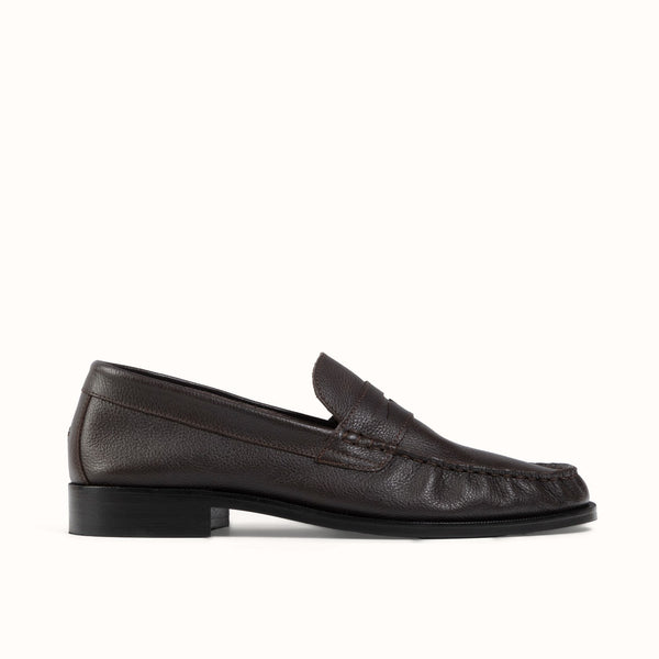 Ezra Brown Pebble Ruched Loafer - Men's