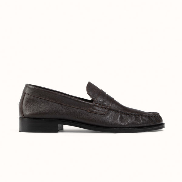 Ezra Brown Pebble Ruched Loafer - Men's