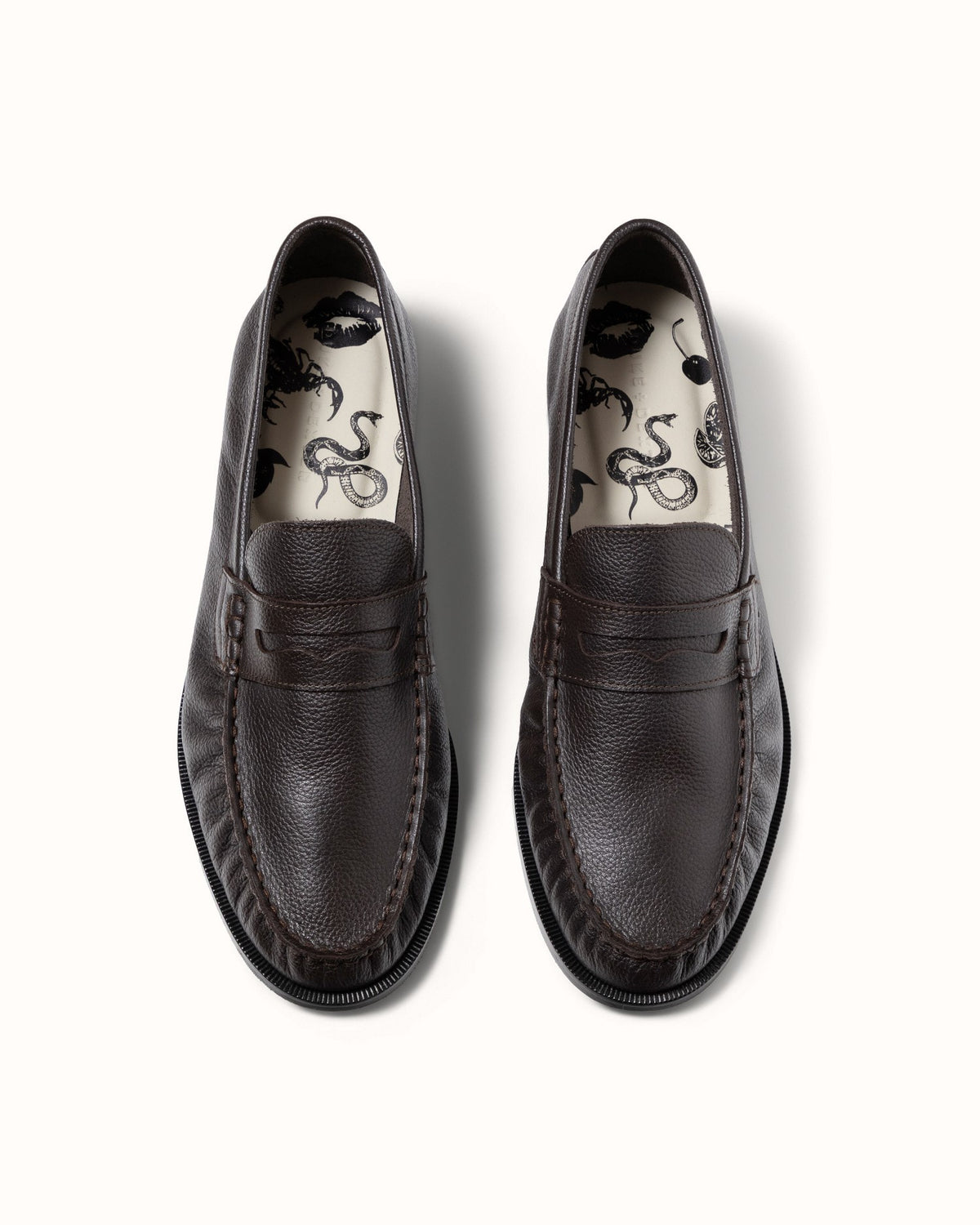 Ezra Brown Pebble Ruched Loafer - Men's