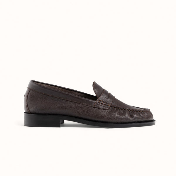 Ezra Brown Pebble Ruched Loafer - Women's