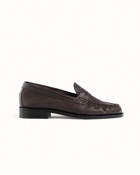 Ezra Brown Pebble Ruched Loafer - Women's
