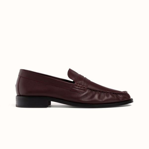 Ezra Burgundy Ruched Loafer - Men's