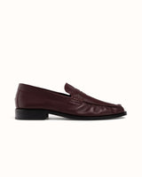 Ezra Burgundy Ruched Loafer - Men's