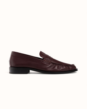 Ezra Burgundy Ruched Loafer - Men's