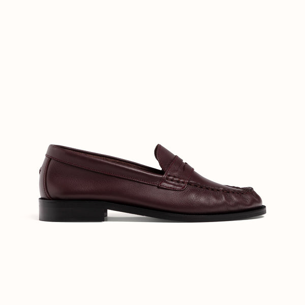 Ezra Burgundy Ruched Loafer - Women's