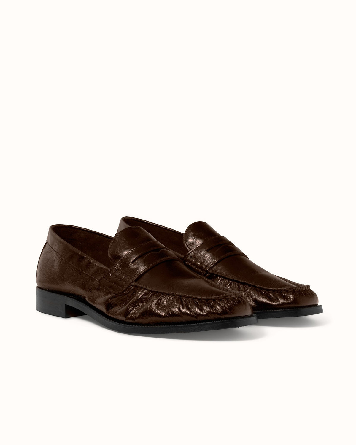 Ezra Chestnut Ruched Loafer - Men's
