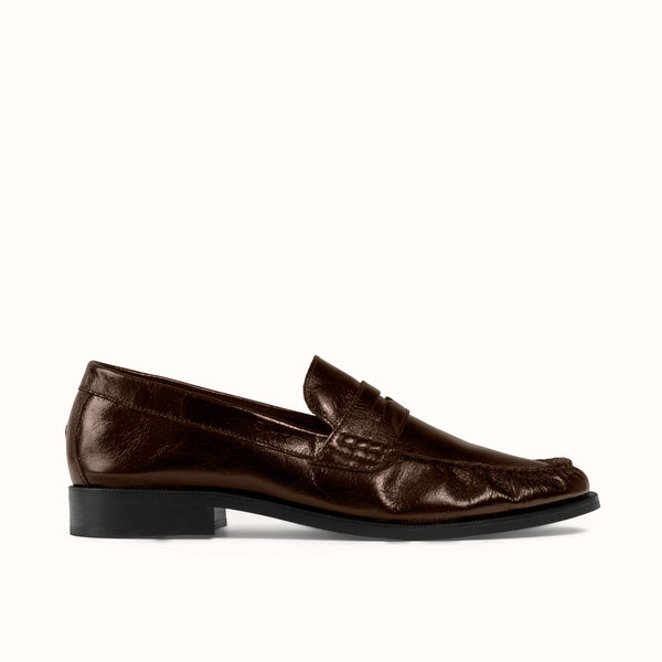 Ezra Chestnut Ruched Loafer - Men's