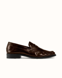 Ezra Chestnut Ruched Loafer - Men's