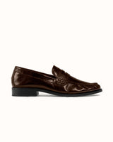 Ezra Chestnut Ruched Loafer - Men's