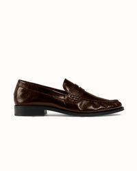 Ezra Chestnut Ruched Loafer - Men's