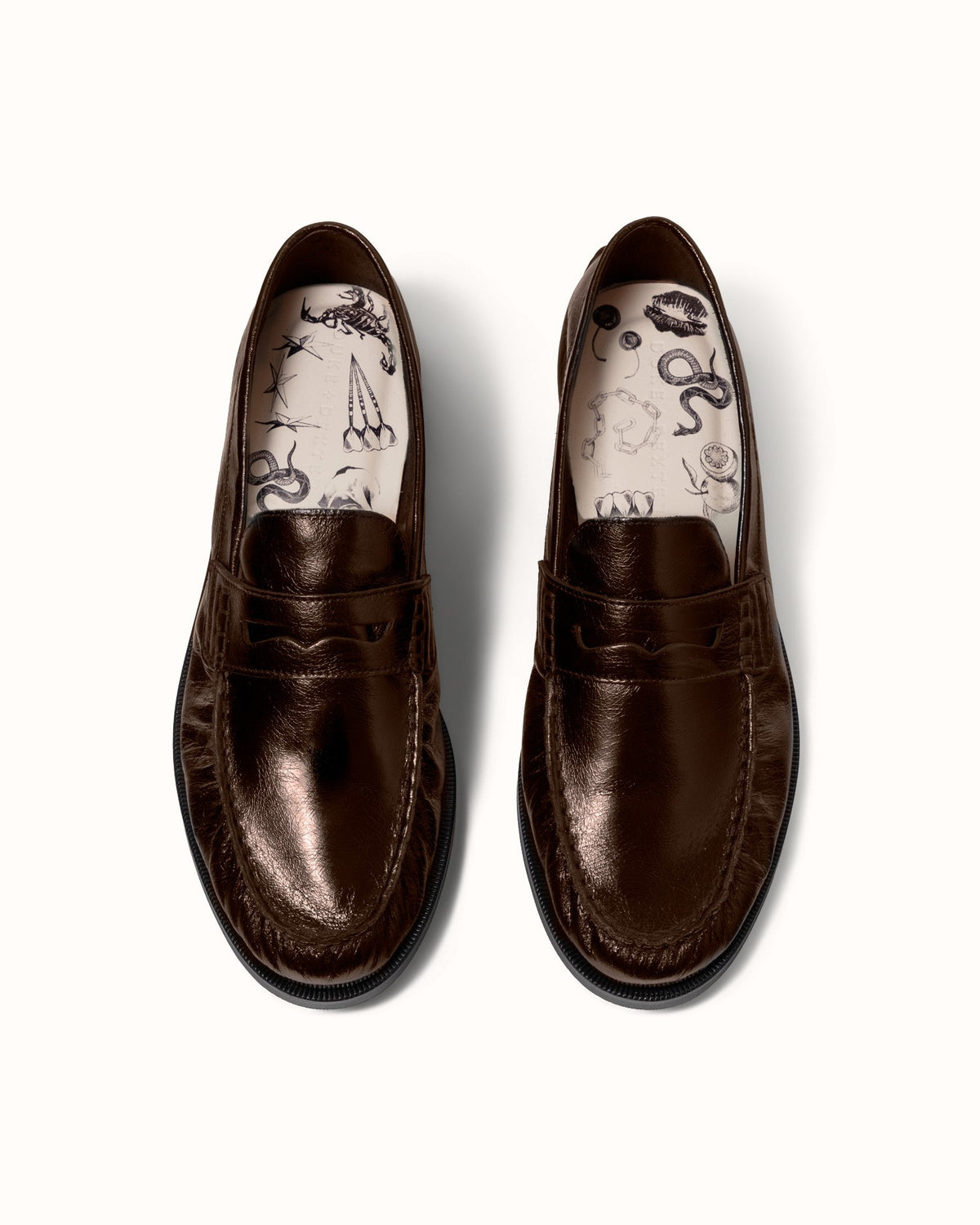Ezra Chestnut Ruched Loafer - Men's