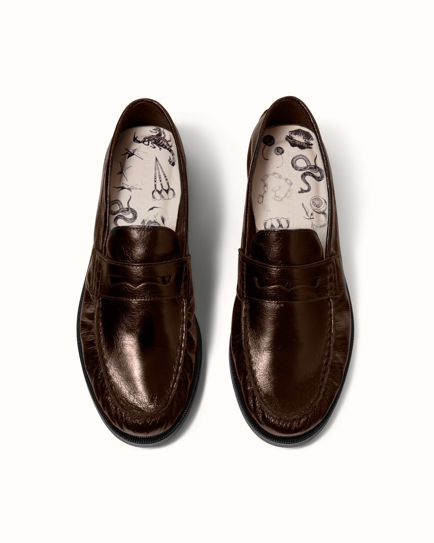 Ezra Chestnut Leather Ruched Pleated Loafer - Men's | DUKE + DEXTER