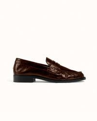 Ezra Chestnut Ruched Loafer - Women's