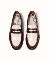 Ezra Chestnut + White Ruched Loafer - Men's