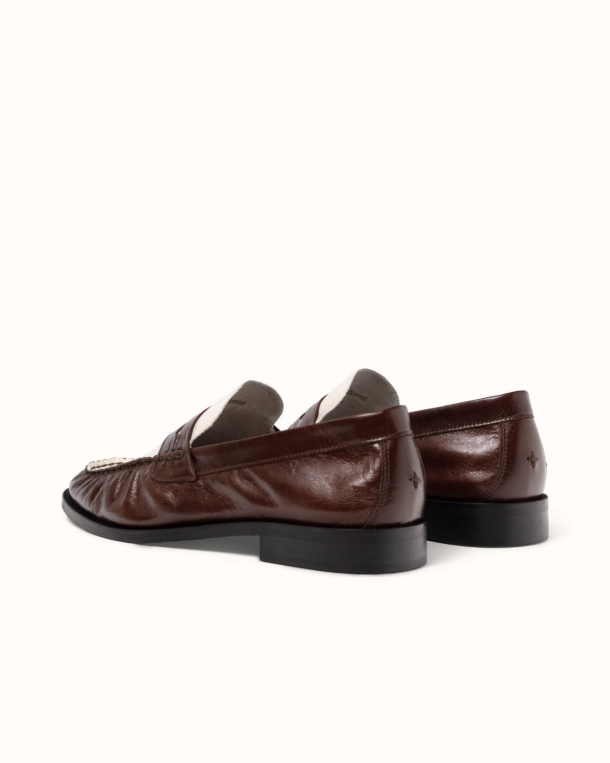 Ezra Chestnut + White Ruched Loafer - Men's