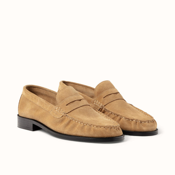 Ezra Tan Suede Ruched Loafer - Men's