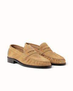 Ezra Tan Suede Ruched Loafer - Men's