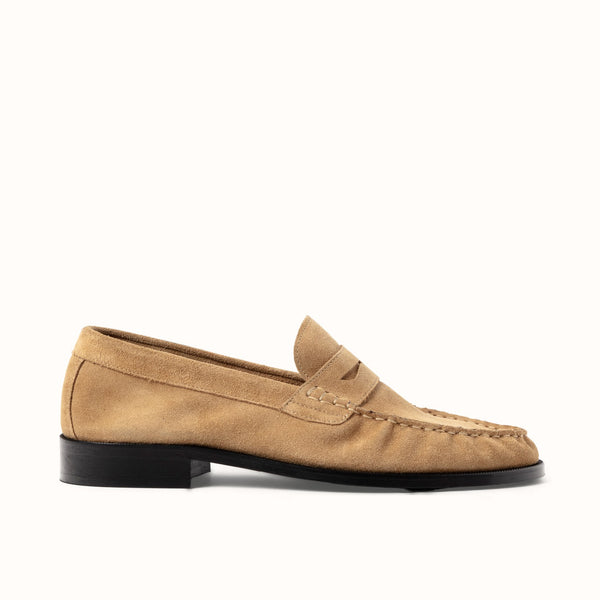 Ezra Tan Suede Ruched Loafer - Men's