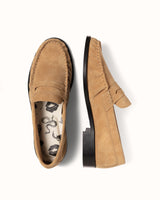 Ezra Tan Suede Ruched Loafer - Men's