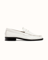 Ezra White Patent Ruched Loafer - Men's