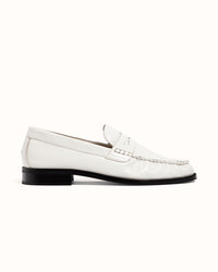 Ezra White Patent Ruched Loafer - Men's