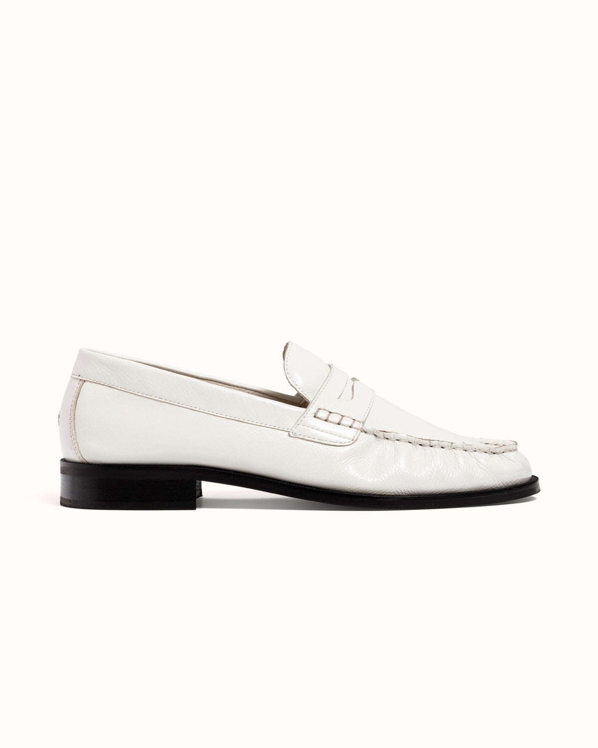 Ezra White Patent Ruched Loafer - Men's