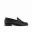 Ezra Black Tumbled Ruched Loafer - Women's