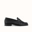 Ezra Black Tumbled Ruched Loafer - Women's