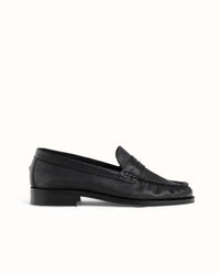 Ezra Black Tumbled Ruched Loafer - Women's