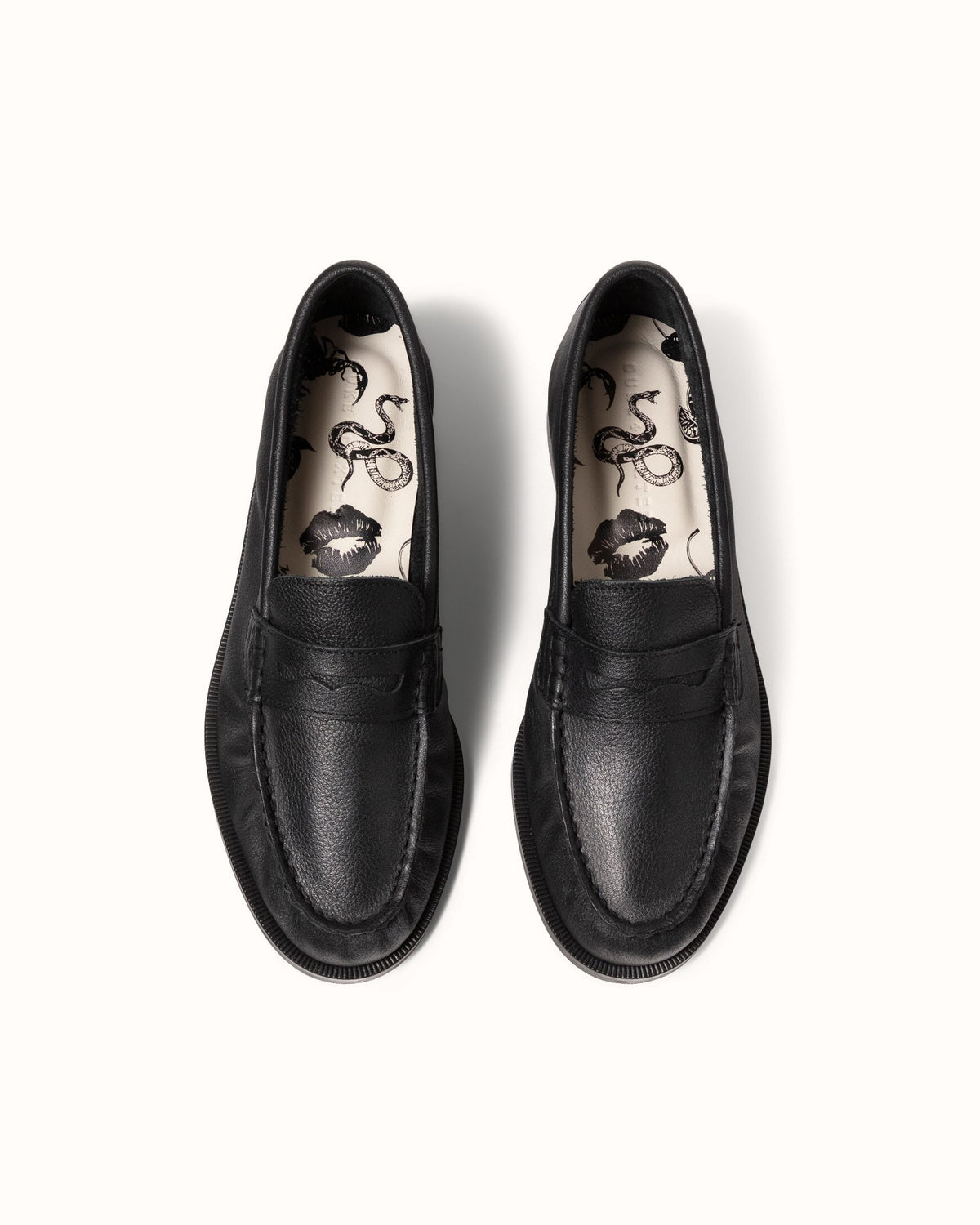 Ezra Black Tumbled Ruched Loafer - Women's
