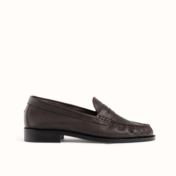 Ezra Brown Pebble Ruched Loafer - Women's