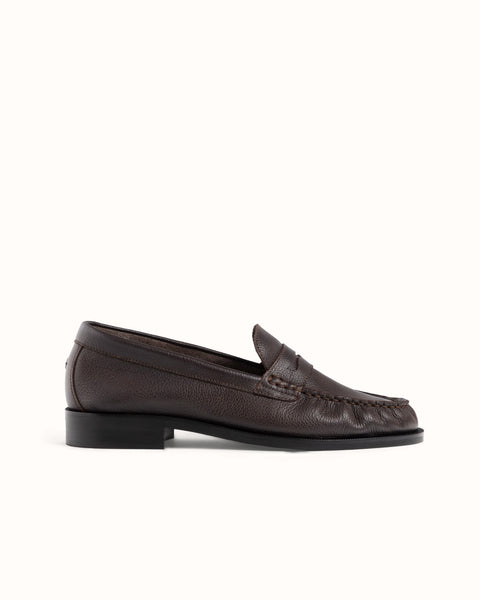 Ezra Brown Pebble Ruched Loafer - Women's