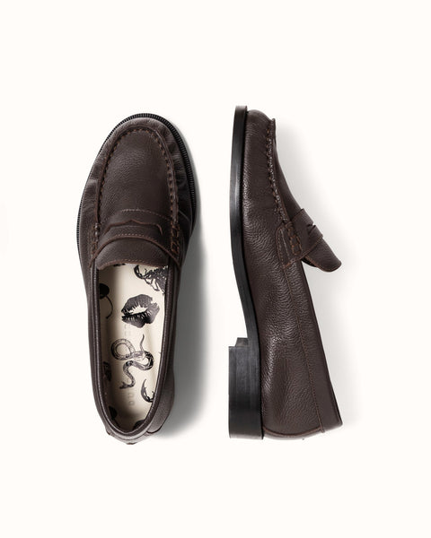 Ezra Brown Pebble Ruched Loafer - Women's