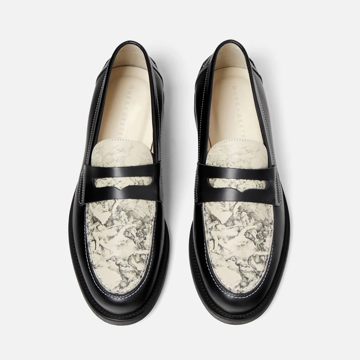 Wilde Fall of Giants Printed Leather Penny Loafer - Men's