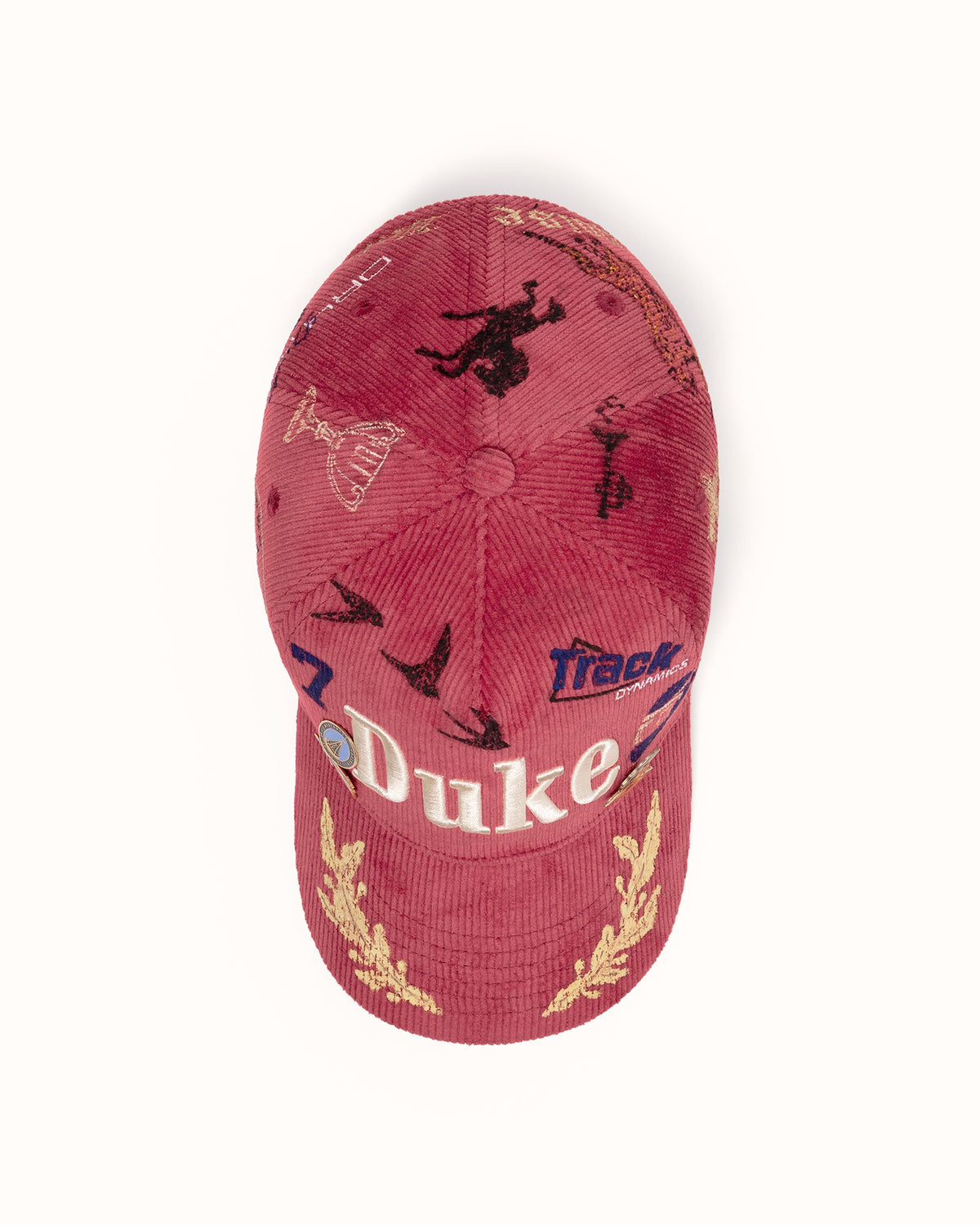 Hand-Painted DR4 Red Corduroy Cap