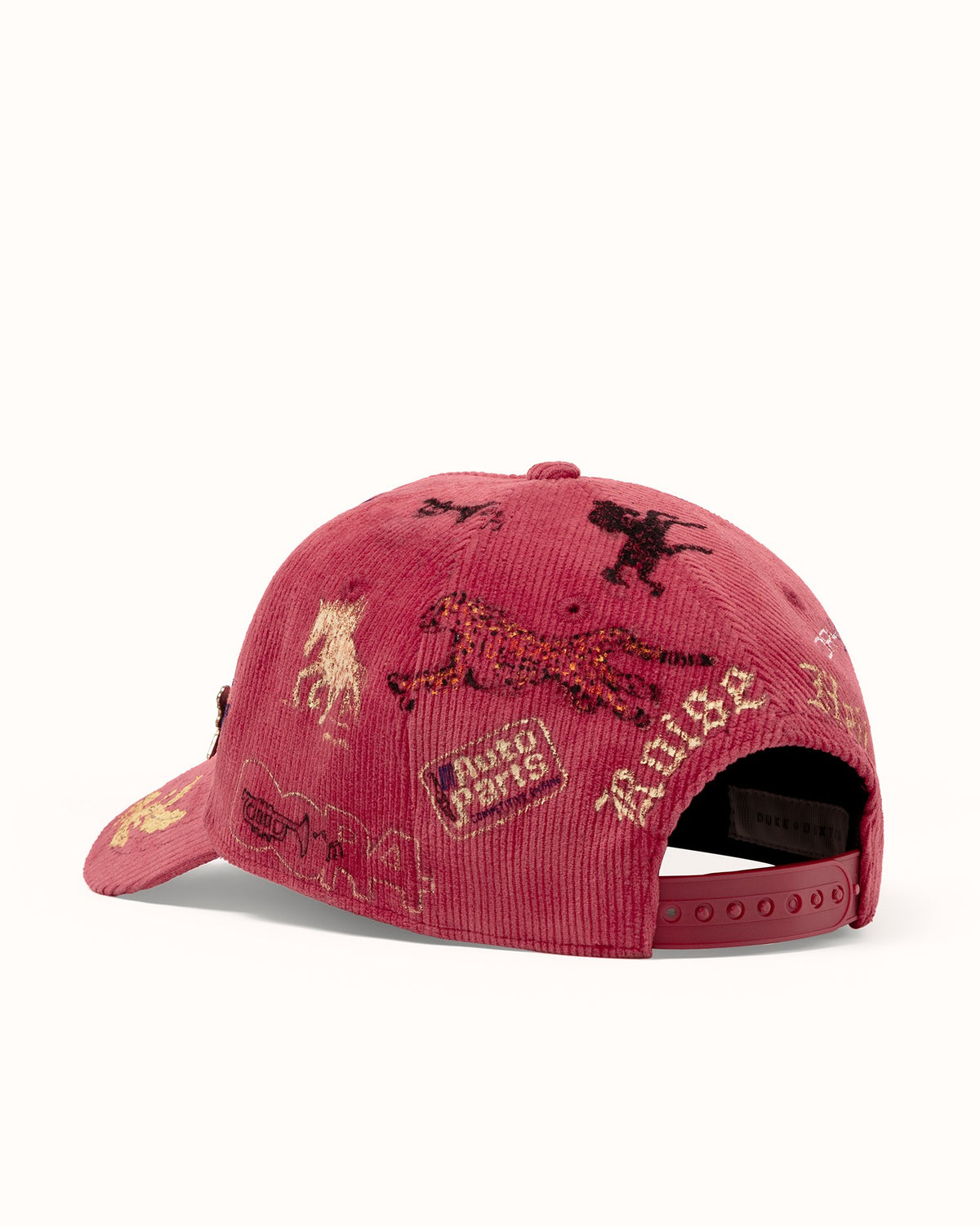 Hand-Painted DR4 Red Corduroy Cap