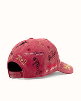 Hand-Painted DR4 Red Corduroy Cap