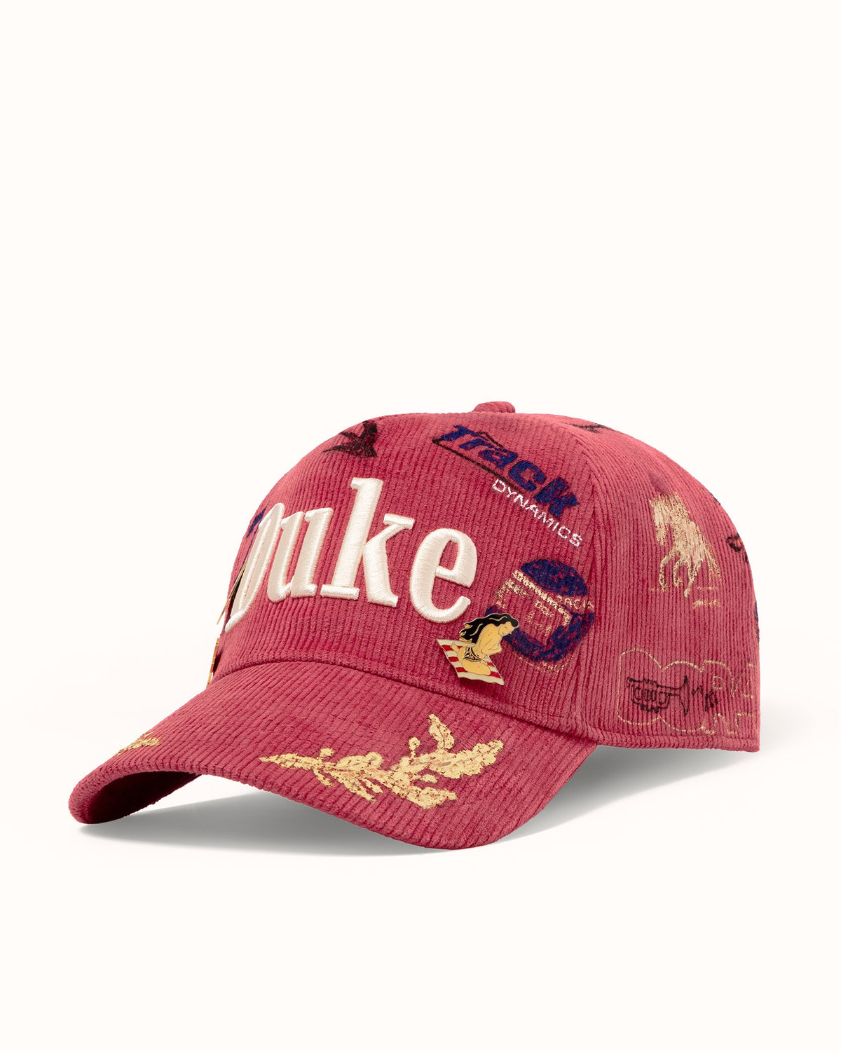 Hand-Painted DR4 Red Corduroy Cap