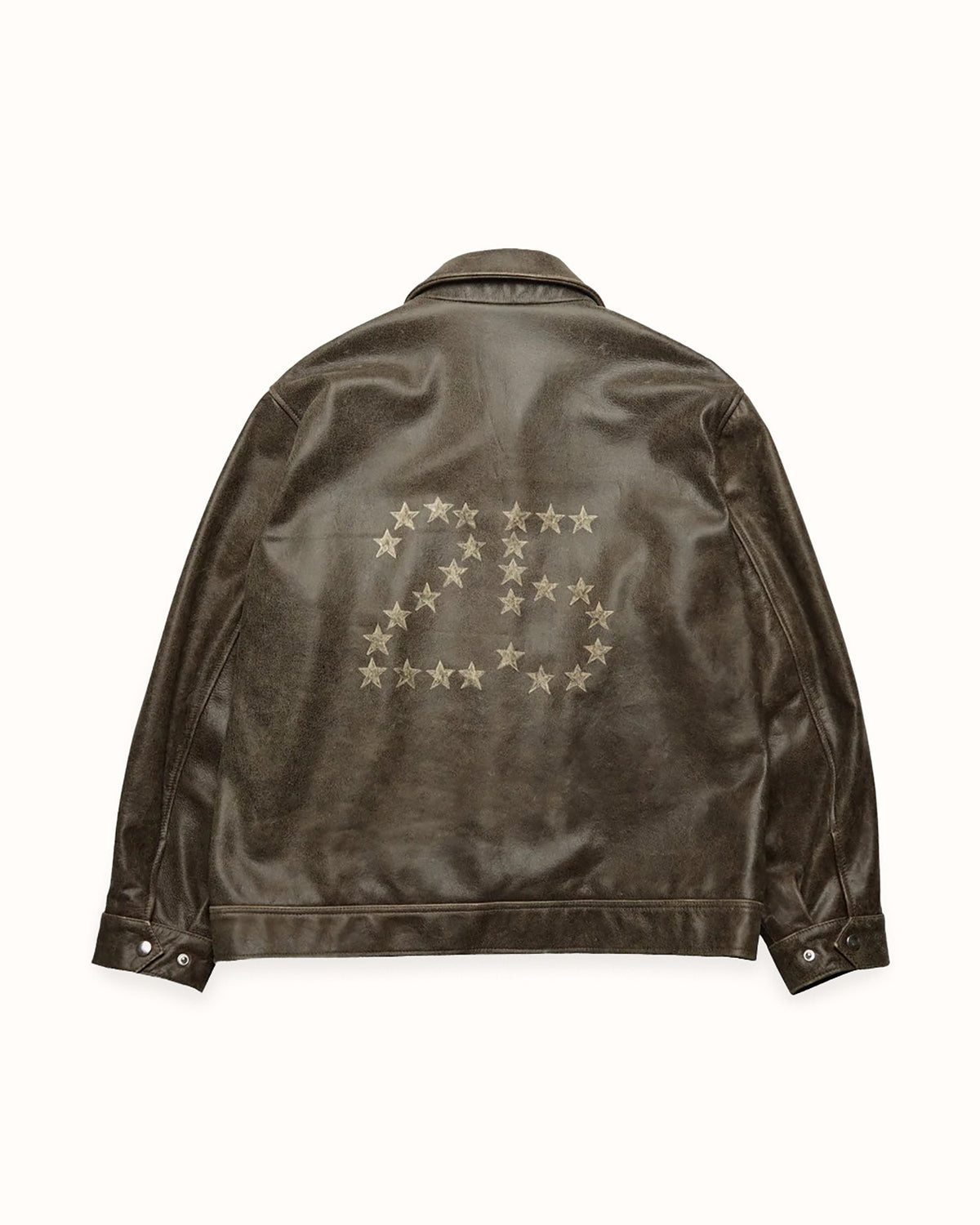 Hand-Painted Dark Brown Leather Jacket