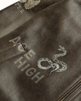 Hand-Painted Dark Brown Leather Jacket