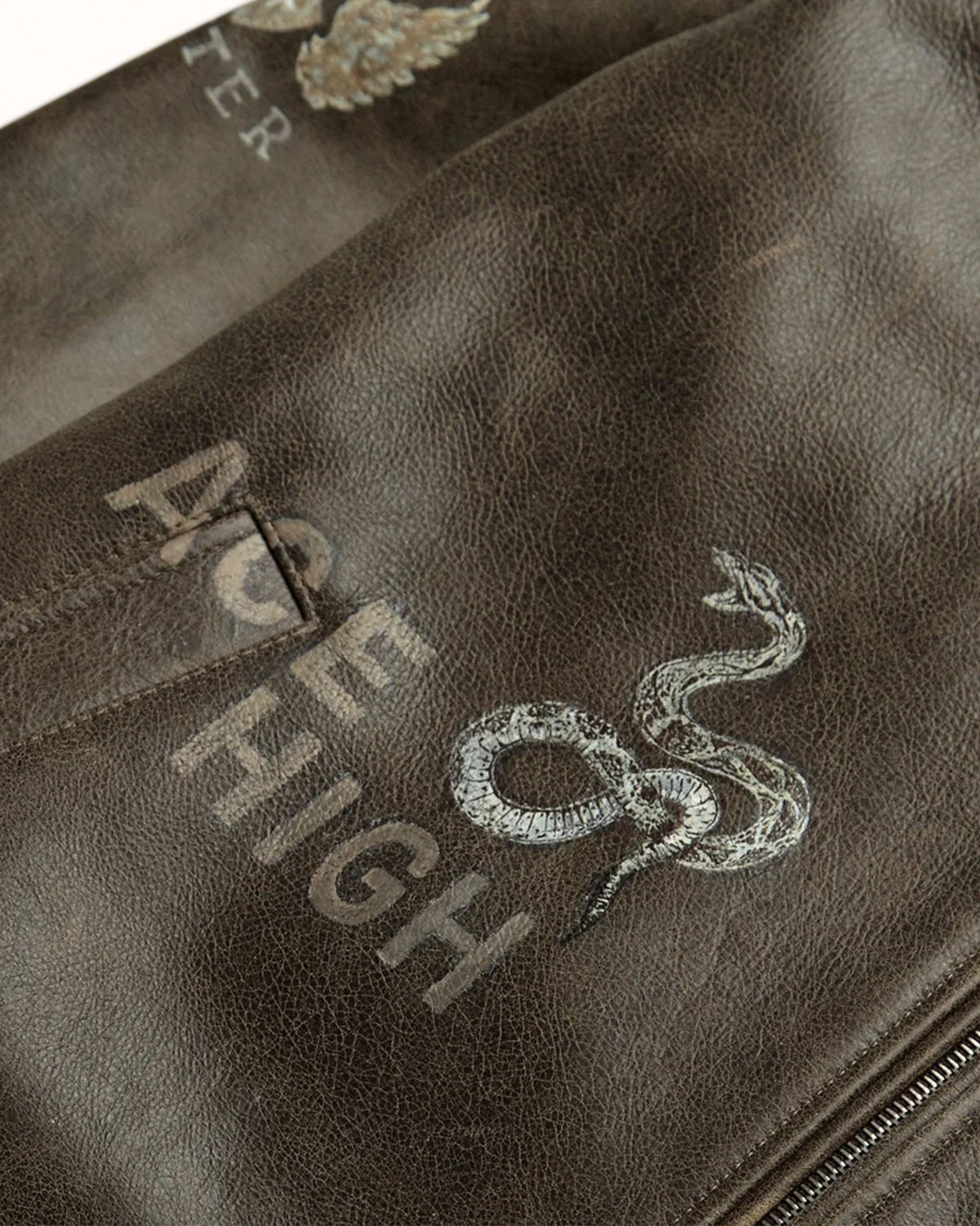 Hand-Painted Dark Brown Leather Jacket