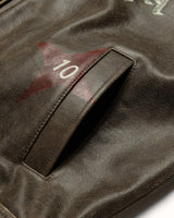 Hand-Painted Dark Brown Leather Jacket