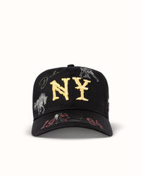 Hand-Painted NY Black Cap